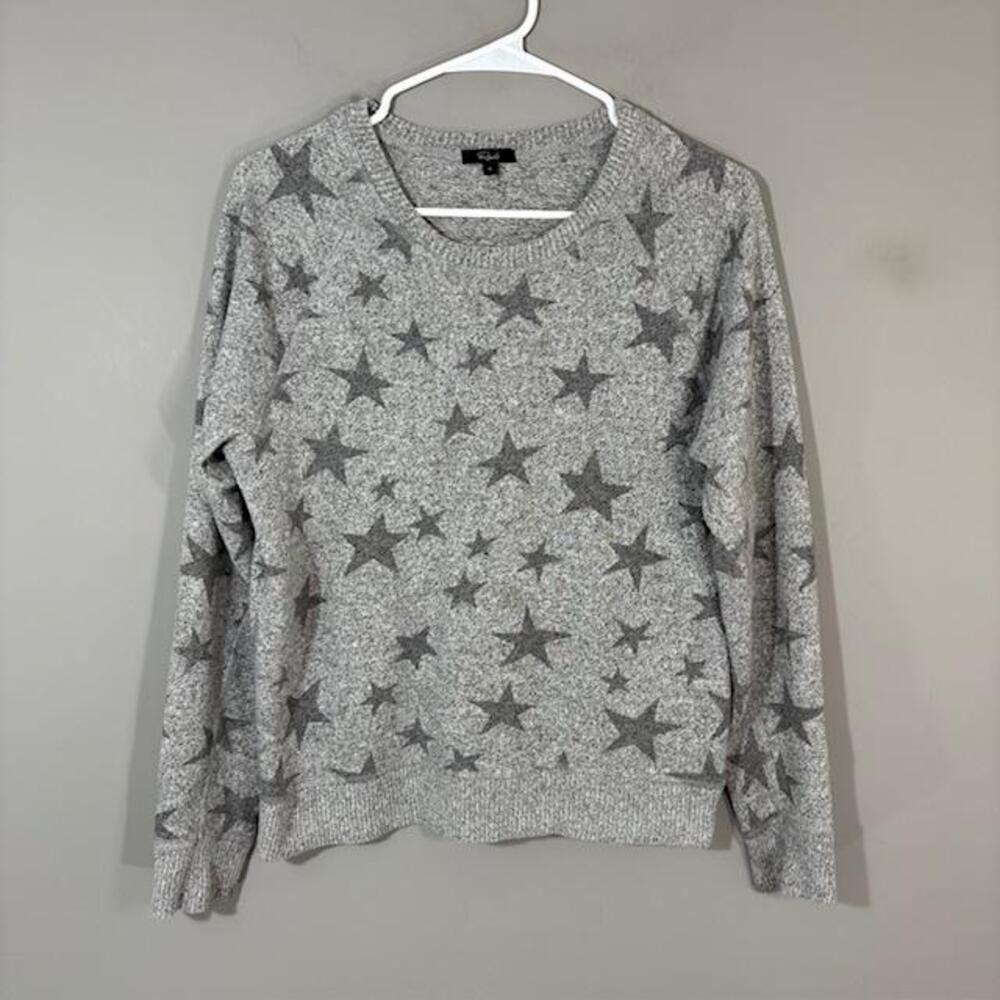 Rails Sweater Womens Small Gray Rayon Theo Melange Stars Crewneck Pullover Knit